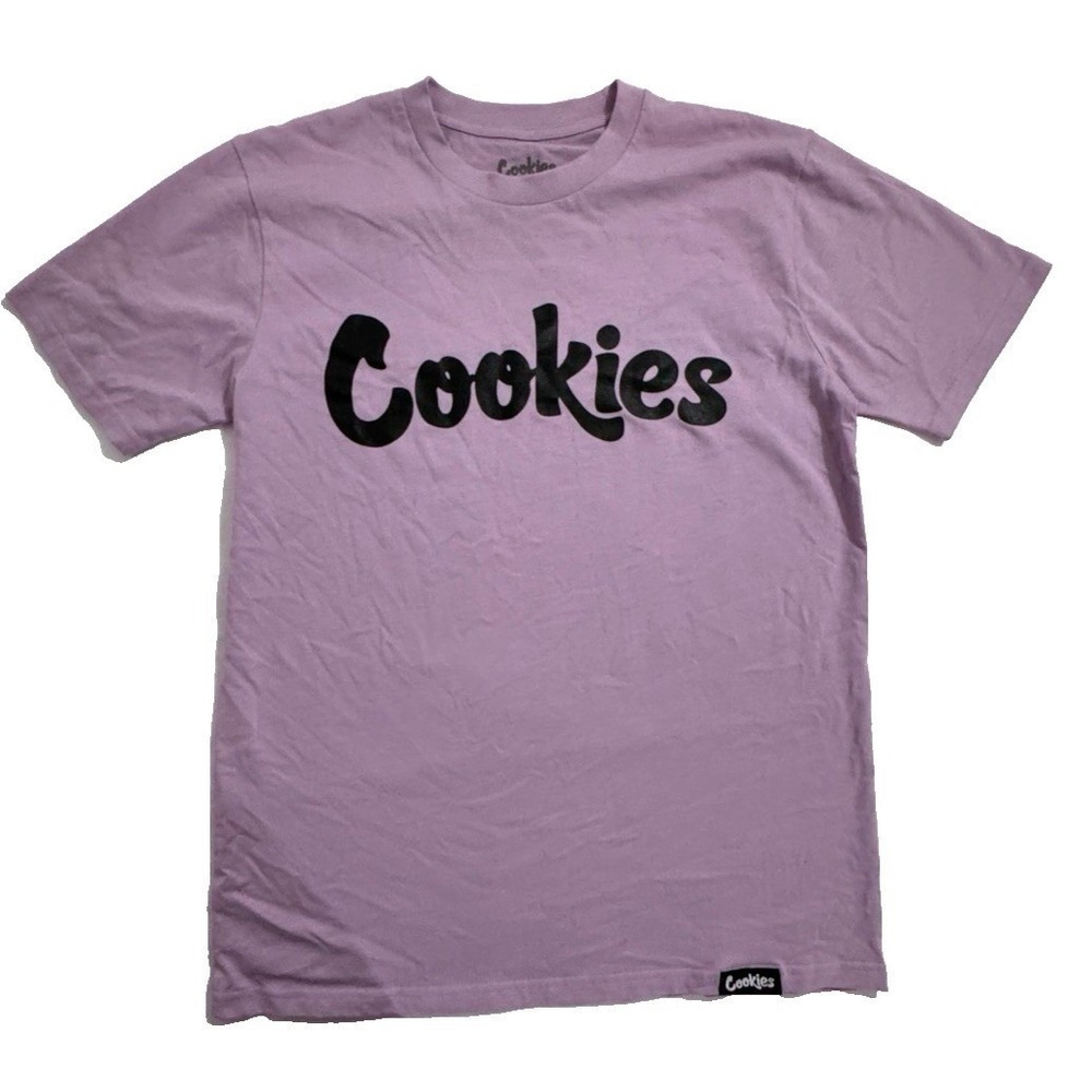 Cookies Brand T-shirt Men's M Purple Cotton Logo Crew Neck Short Sleeve